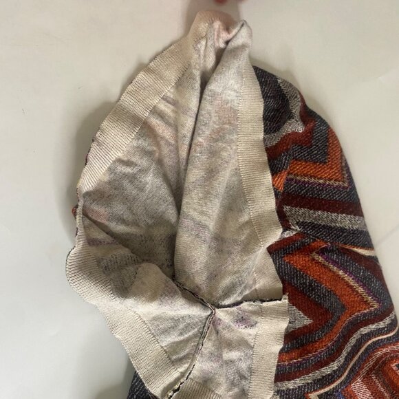 Chicos Aztek Chevron Poncho Top S/M Boxy Cotton Blend Bat Wing Blouse Pullover - Picture 7 of 10